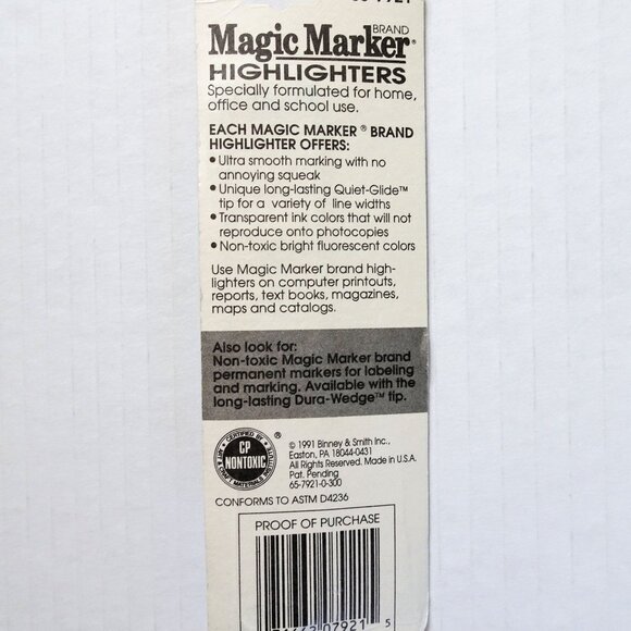 Vintage 1991 Lot of 10 Magic Marker Highlighter Ultra Smooth Fluorescent Yellow - Picture 4 of 4
